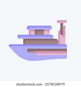 Icon Yacht. related to Summer symbol. flat style. design editable