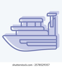 Icon Yacht. related to Summer symbol. two tone style. design editable