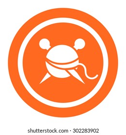 Icon of yarn ball and knitting needles