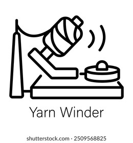 An icon of yarn winder in line style 