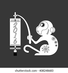Icon of the year of the monkey design, vector illustration