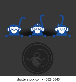 Icon of the year of the monkey design, vector illustration