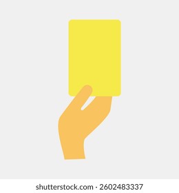 Icon yellow card. Football and soccer elements. Icon in flat style.