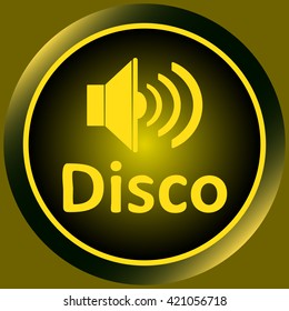 Icon yellow disco loudspeaker