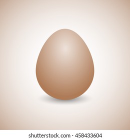 Icon yellow egg isolated on a light  background, vertically disposed with shadow, vector illustration.