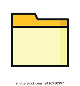 Icon of a yellow folder with a darker yellow tab, isolated on a white background.
