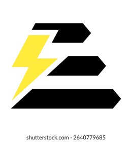 Icon of yellow lightning over stacked black energy bars, showing electric performance and power flow.	