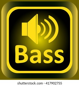 Icon yellow loudspeaker and bass
