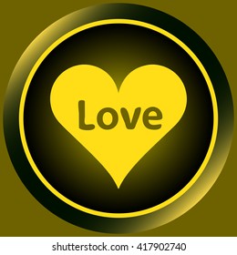 Icon yellow love heart