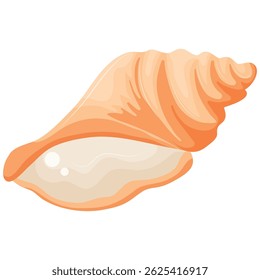 icon of a yellow mollusk shell from the bottom of the sea or ocean, for various summer or nautical designs