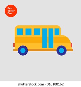 Icon of yellow school bus