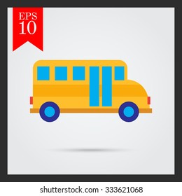 Icon of yellow school bus
