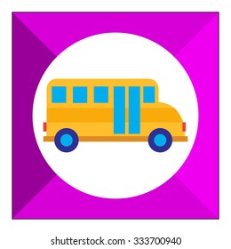 Icon of yellow school bus