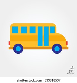 Icon of yellow school bus