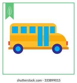 Icon of yellow school bus