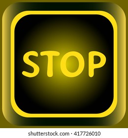 Icon yellow square stop
