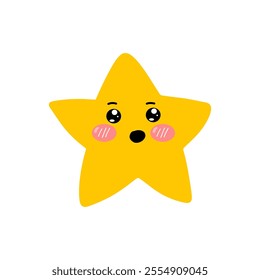 icon yellow star emoticon. Emoji face smile with stars in your eyes