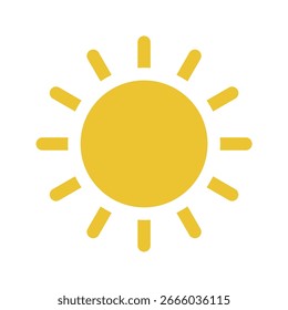 Icono de Ilustración vectorial Clipart de sol amarillo. Aislado.