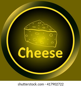 Icon yellow symbol sketch cheese