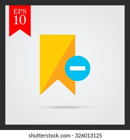 Icon of yellow tag sign with minus depicting Remove from tags