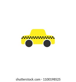 Icon of a yellow taxi symbol on a white background
