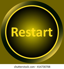 Icon yellow word restart