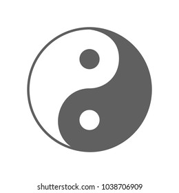 Icon Yin yang. Abstract sign isolated on white background. Vector illustration