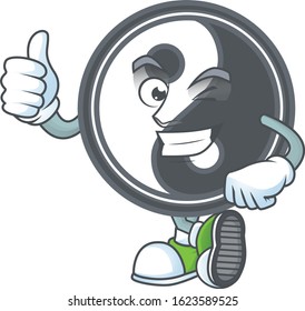 An icon of yin yang making Thumbs up gesture