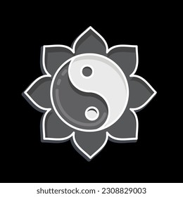 Icon Yin Yang. related to Chinese New Year symbol. glossy style. simple design editable