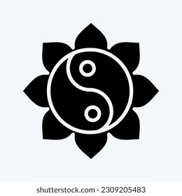 Icon Yin Yang. related to Chinese New Year symbol. glyph style. simple design editable