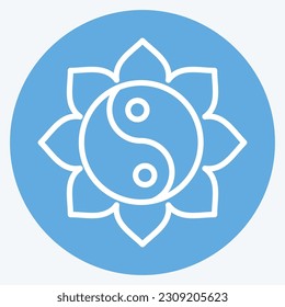 Icon Yin Yang. related to Chinese New Year symbol. blue eyes style. simple design editable