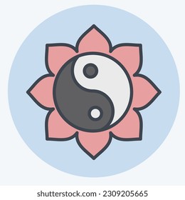 Icon Yin Yang. related to Chinese New Year symbol. color mate style. simple design editable