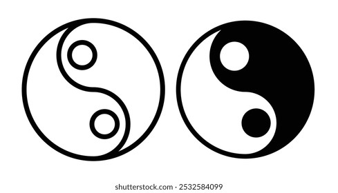 Icono del símbolo del yin yang, que representa el equilibrio, la armonía o la dualidad en la filosofía china.