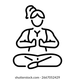 Ein Symbol für Yoga im Linienstil