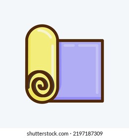 Icon Yoga Mat. suitable for Healthy symbol. flat style. simple design editable. design template vector. simple illustration