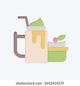 Icon Yogurt. related to Healthy Food symbol. flat style. simple design illustration