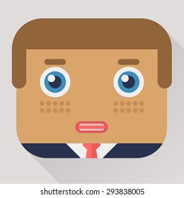 Icon of a young businessman, for both web and for prezyntatsiy on business topics, made ??in the style Flat in beautiful minimalist colors.