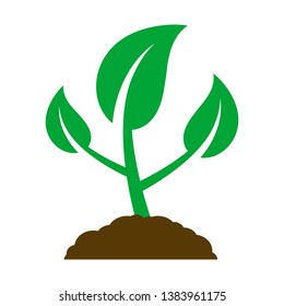 Icon of a young plant. Vector Illustration.
