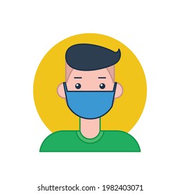 icon of a young, thin-haired boy wearing a mask