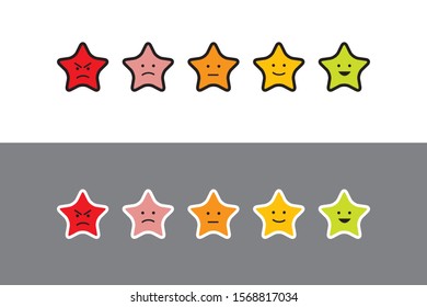 icon your feedback five star emotional design vector