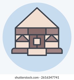 Icon Yurt. related to Kazakhstan symbol. color mate style. design editable
