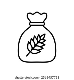 The icon for zakat or compensation is a sack of rice or wheat
