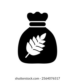 The icon for zakat or compensation is a sack of rice or wheat
