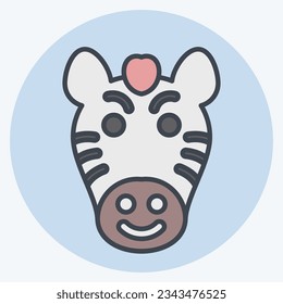 Icon Zebra. related to Animal symbol. color mate style. simple design editable. simple illustration