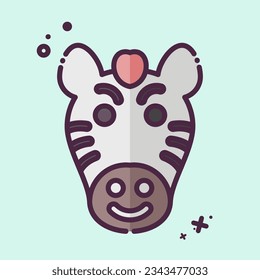 Icon Zebra. related to Animal symbol. MBE style. simple design editable. simple illustration