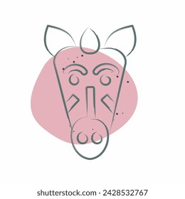 Icon Zebra. related to Kenya symbol. Color Spot Style. simple design editable. simple illustration