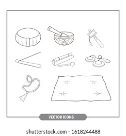 Icon Zen, Line Art Vector Illustration