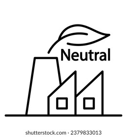 Icon with zero emission symbol concept. greenhouse gas carbon credit design. protect ecological green vector outline. carbon net zero neutral natural. carbon footprint art pictogram.