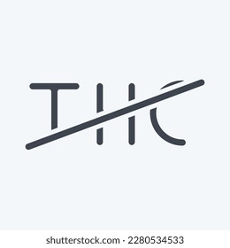 Icon Null THC. in Zusammenhang mit dem CBD-Ölsymbol. einfaches Design bearbeitbar. einfache Abbildung