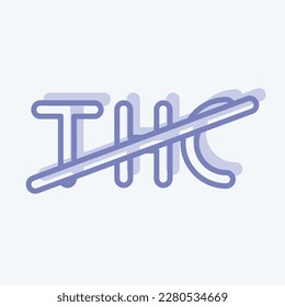 Icon Zero THC. related to CBD Oil symbol. simple design editable. simple illustration